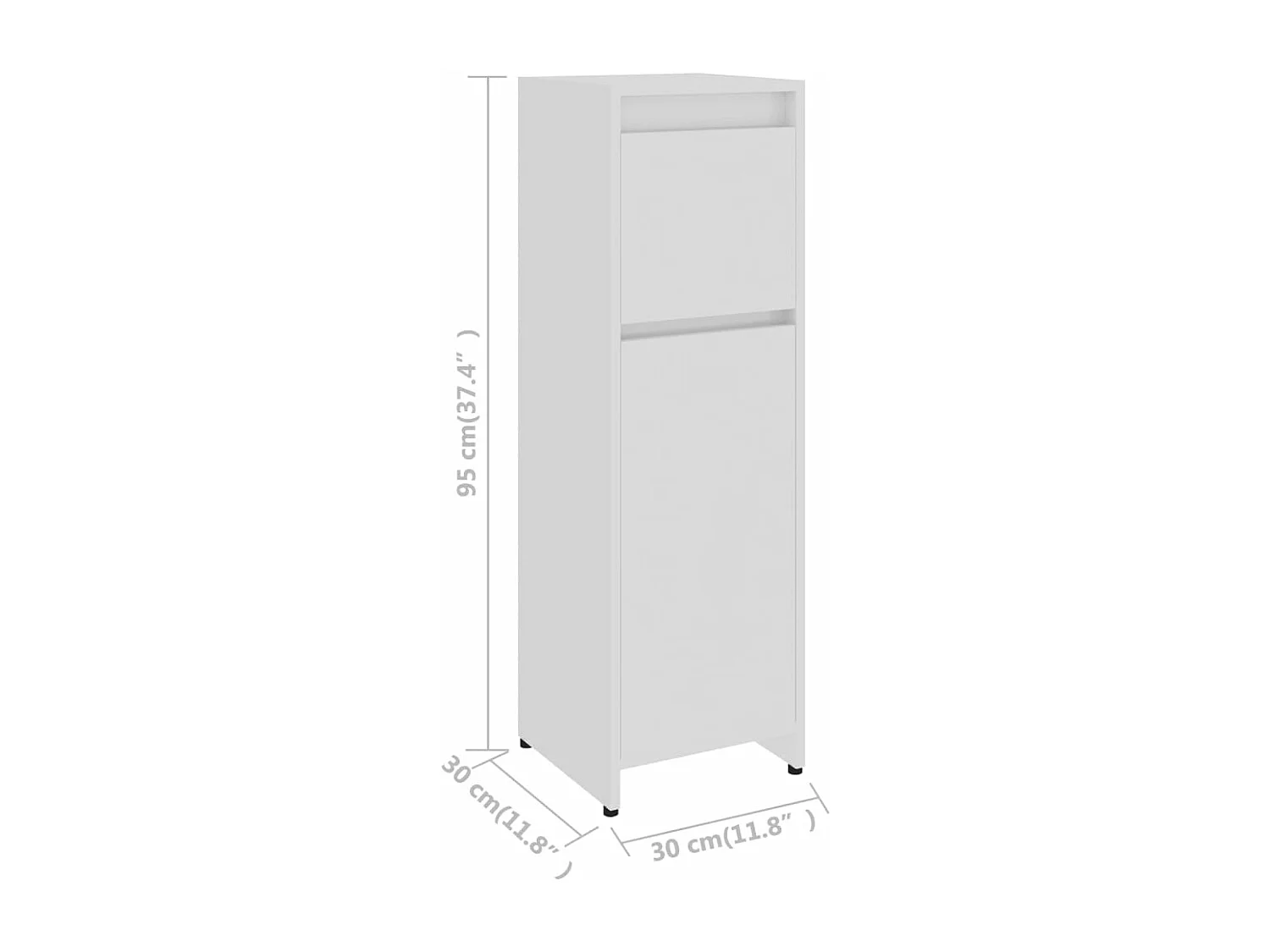Armoire de salle de bain Blanc brillant Bois d’ingénierie