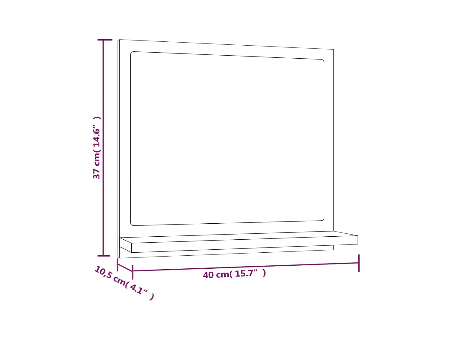 Miroir de bain Chêne fumé 40x10,5x37 cm Bois d'ingénierie