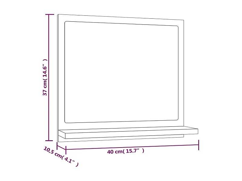 Badkamerspiegel 40x10,5x37 cm bewerkt hout gerookt eikenkleurig