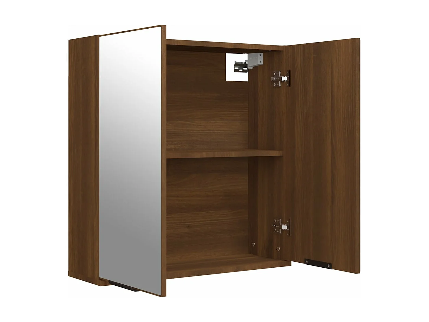 Badkamerkast met spiegel 64x20x67 cm bruin eikenkleur