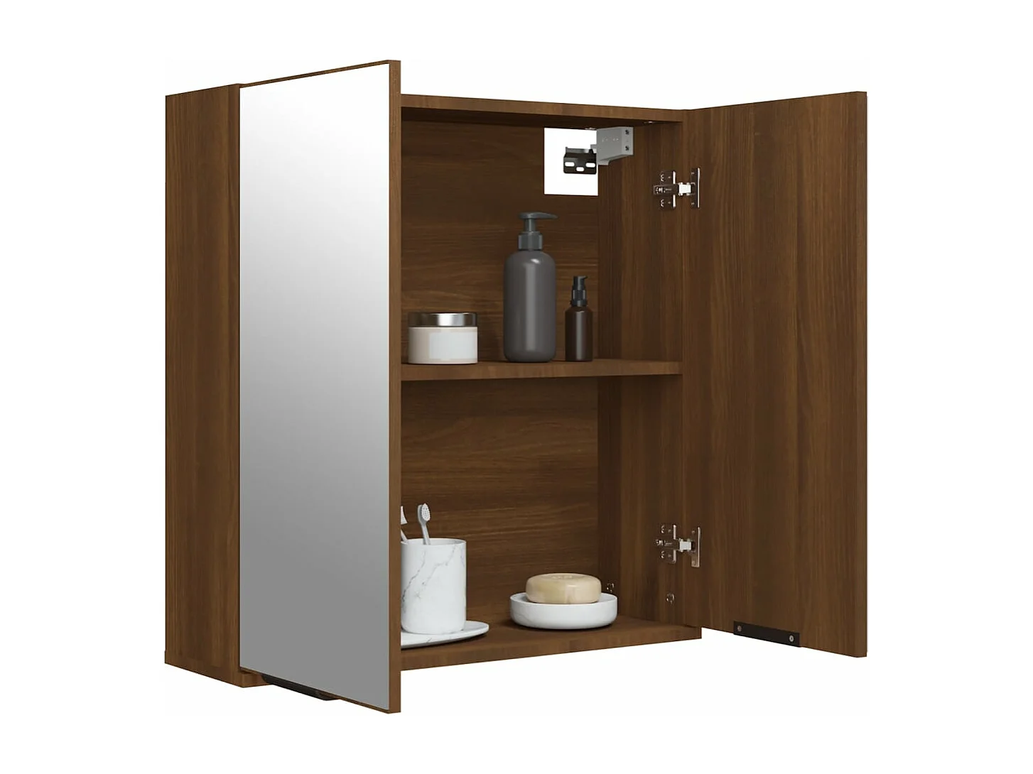 Armoire à miroir de salle de bain Chêne marron 64x20x67 cm