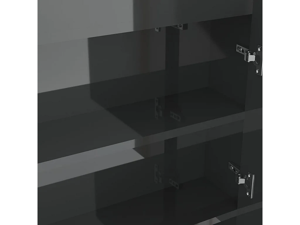 Armário espelhado p/ casa banho 80x15x60cm MDF cinza brilhante