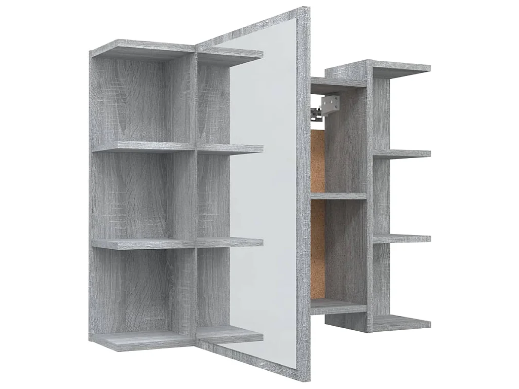 Armoire à miroir de salle de bain Sonoma gris 80x20,5x64cm Bois