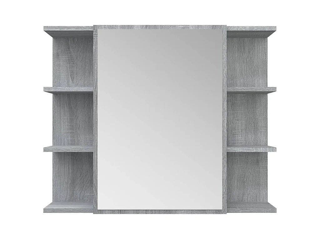 Armoire à miroir de salle de bain Sonoma gris 80x20,5x64cm Bois