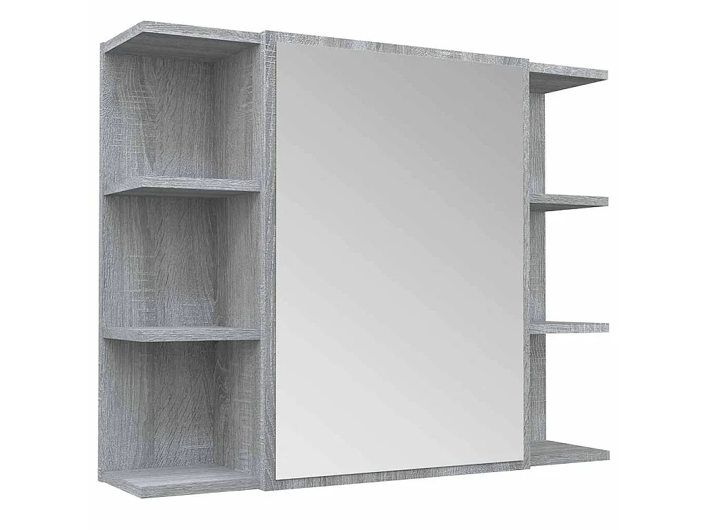 Badkamerspiegelkast 80x20,5x64 cm bewerkt hout grijs sonoma