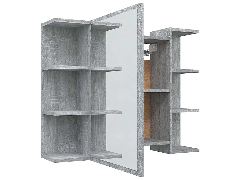 Badkamerspiegelkast 80x20,5x64 cm bewerkt hout grijs sonoma