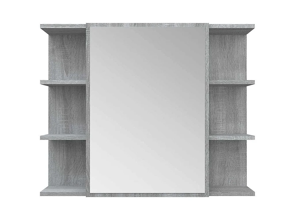 Badkamerspiegelkast 80x20,5x64 cm bewerkt hout grijs sonoma