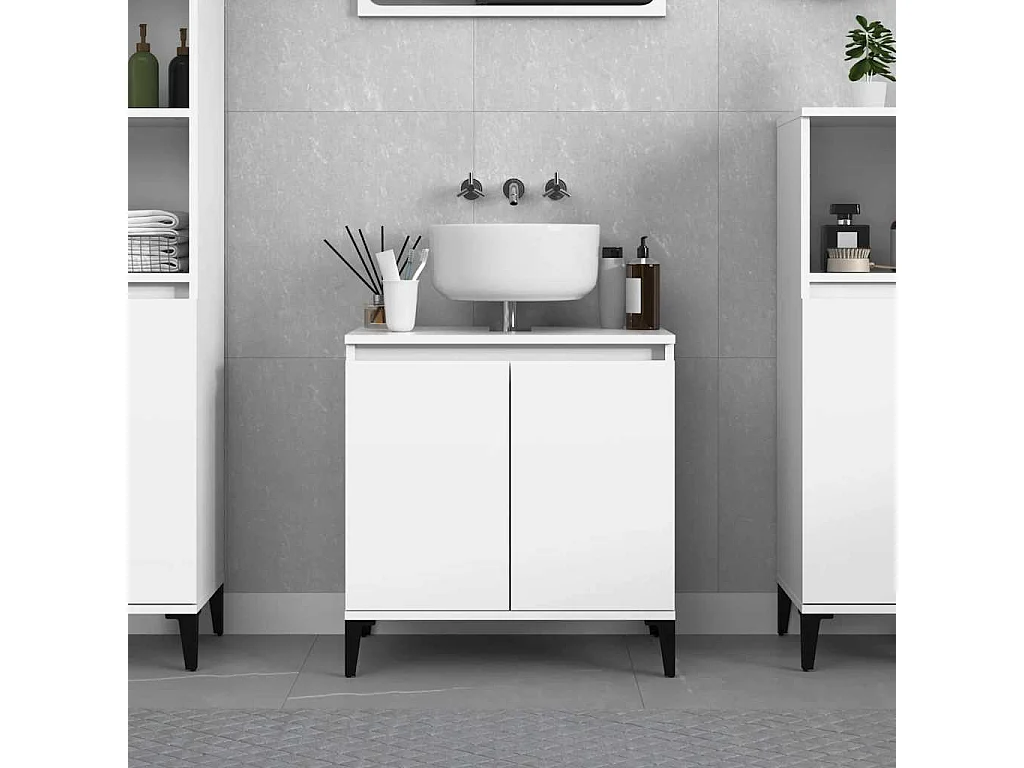 Wastafelkast 58x33x60 cm bewerkt hout wit