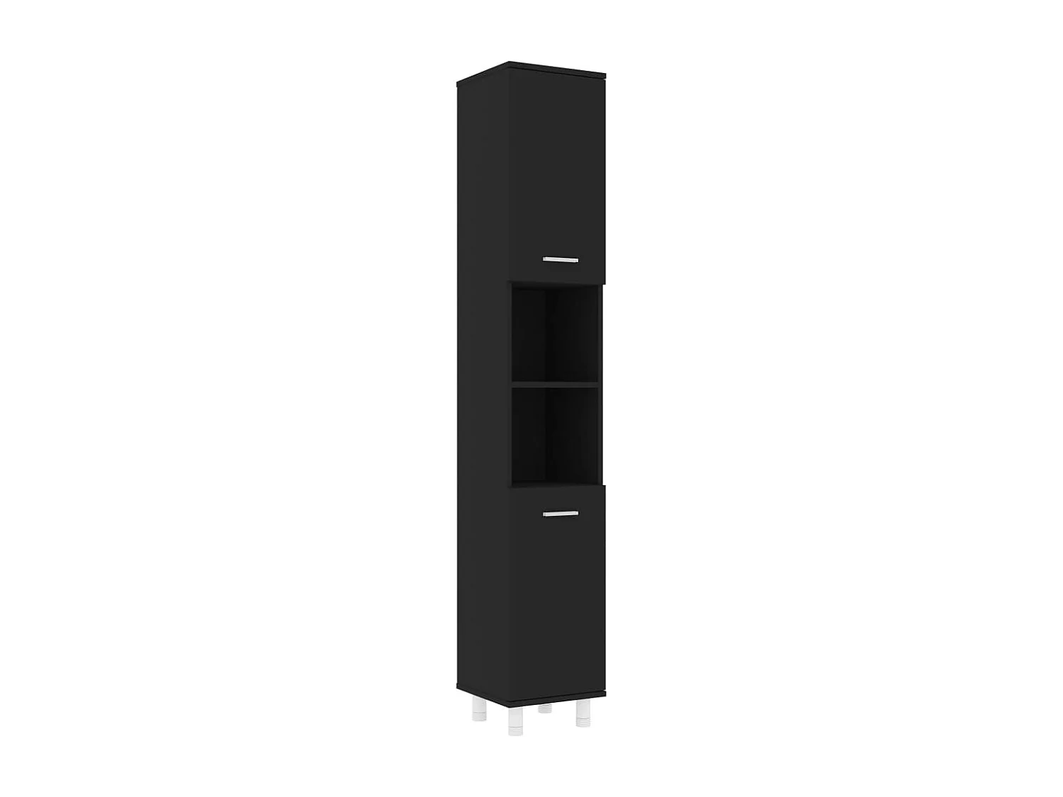 Mobile da Bagno Nero 30x30x179 cm in Legno Multistrato