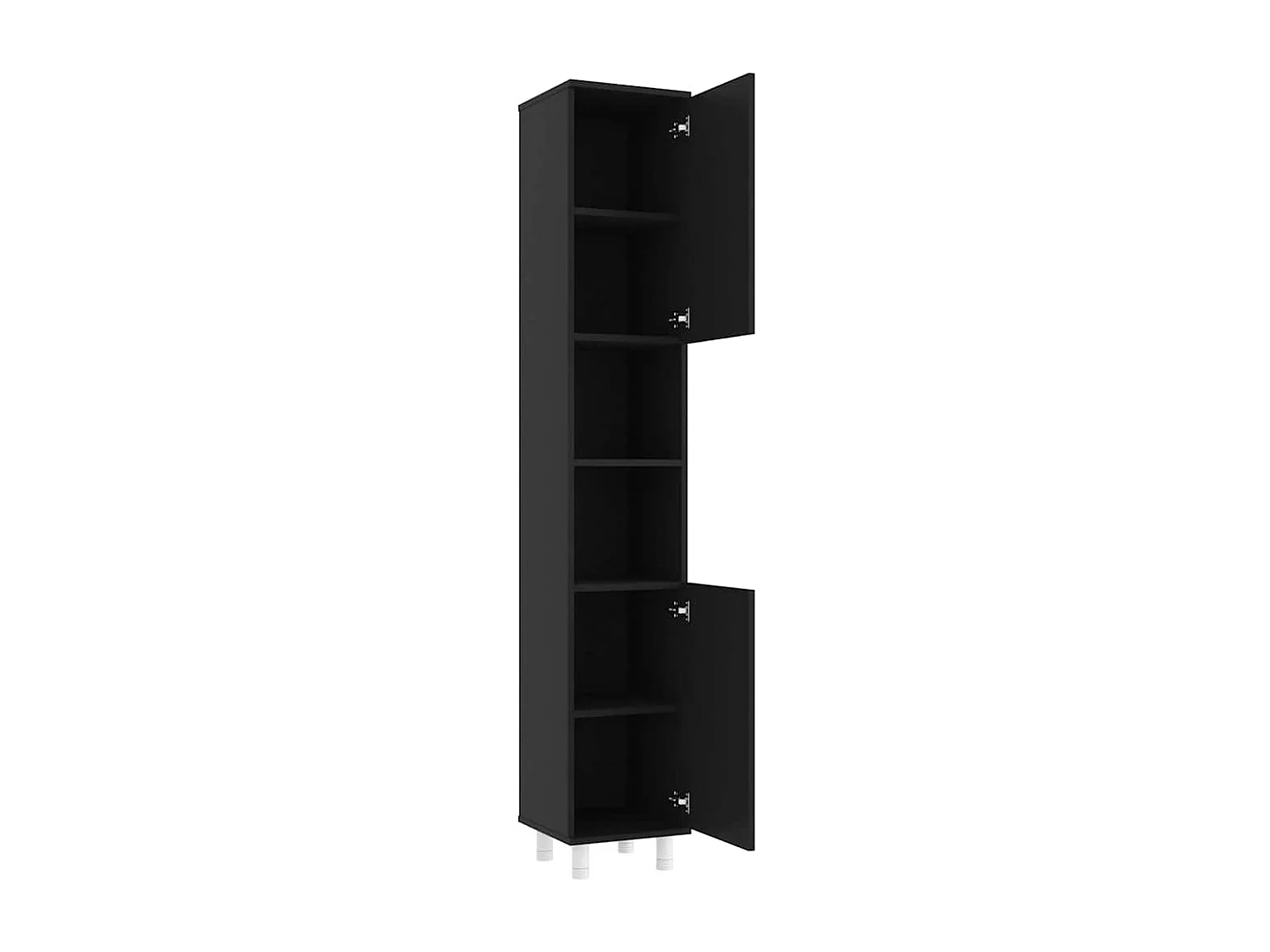Mobile da Bagno Nero 30x30x179 cm in Legno Multistrato