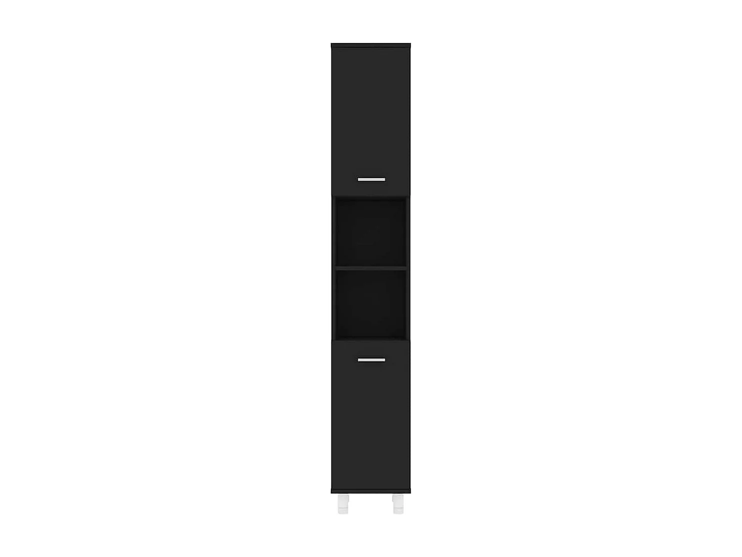 Mobile da Bagno Nero 30x30x179 cm in Legno Multistrato