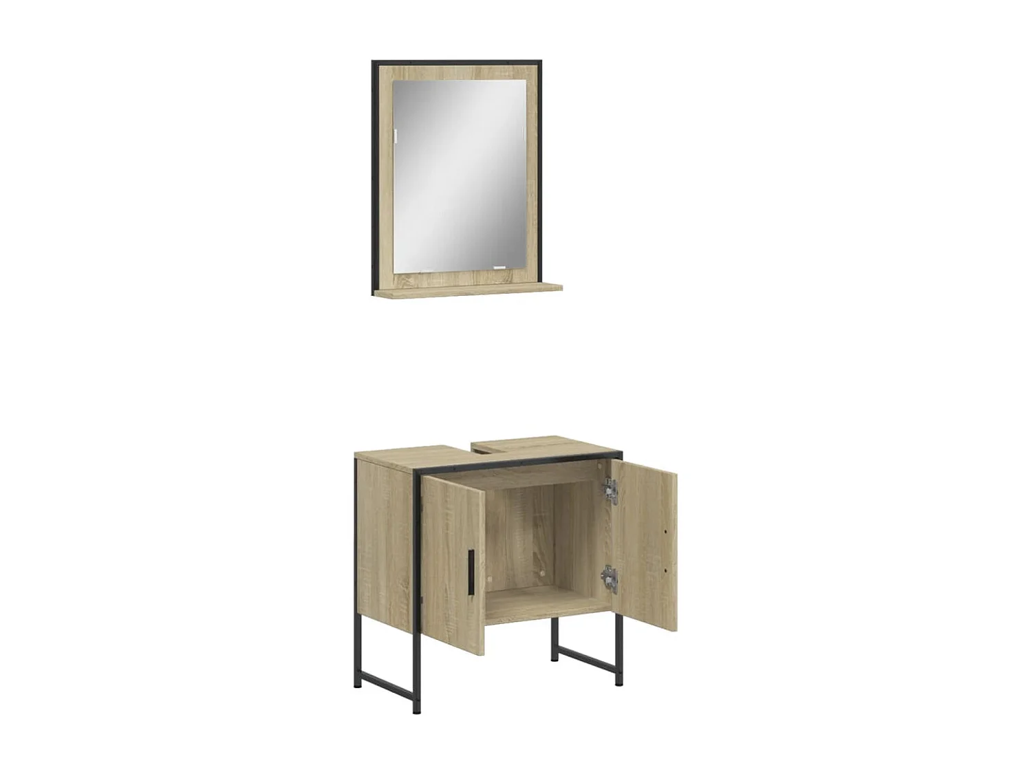Ensemble d'armoires de salle de bain 2 pcs chêne sonoma