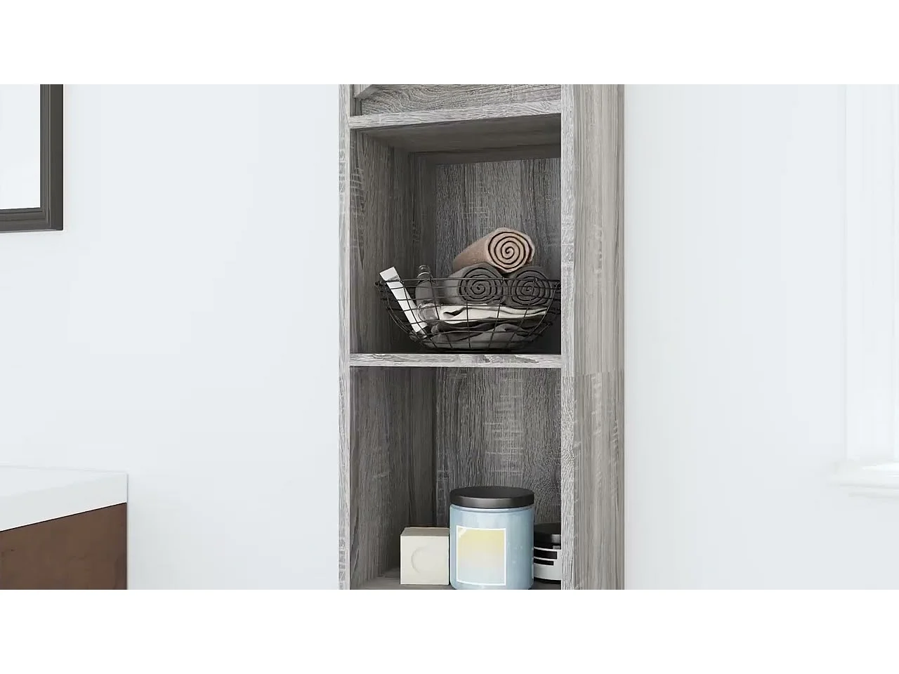 Armoire de bain Sonoma gris 30x30x183,5 cm Bois d'ingénierie