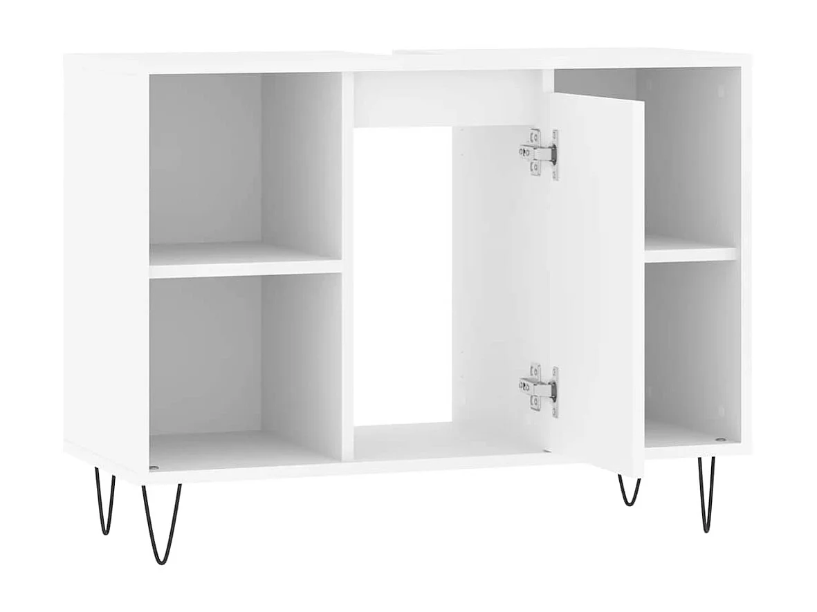 Badkamerkast 80x33x60 cm bewerkt hout wit
