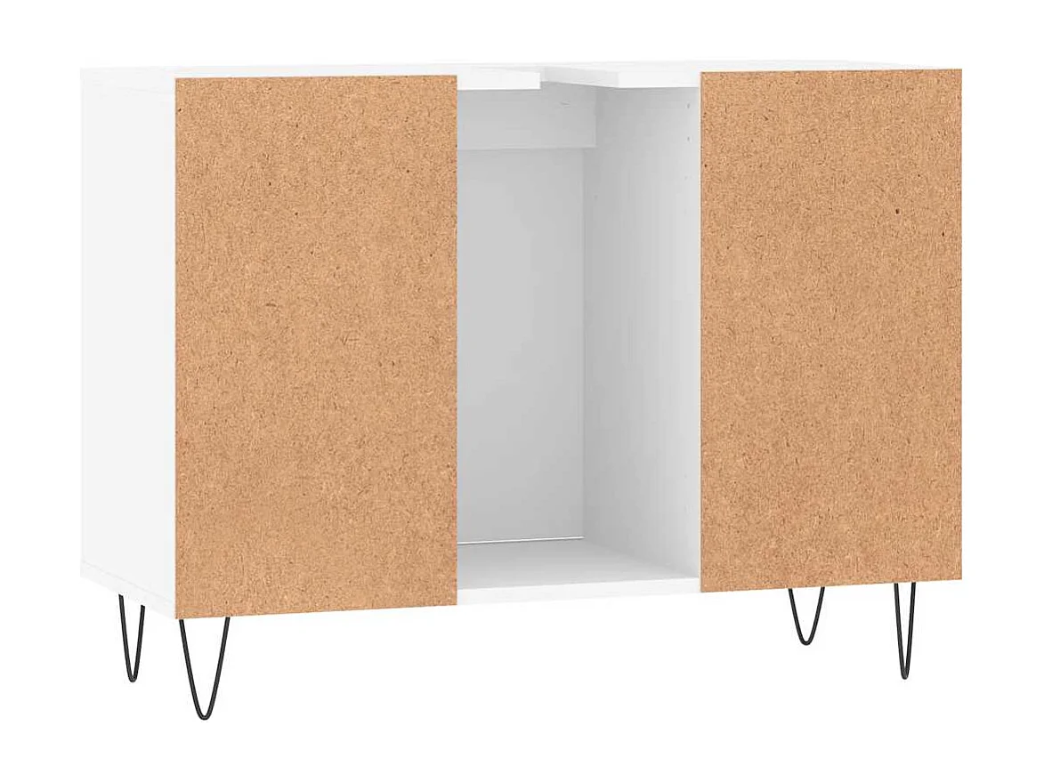 Badkamerkast 80x33x60 cm bewerkt hout wit