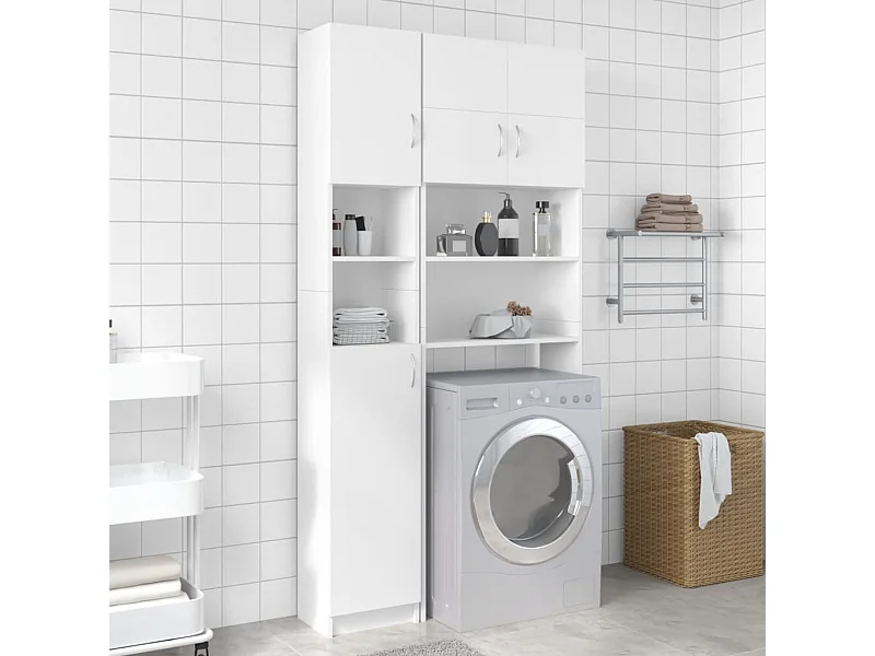 Armoire de salle de bain Blanc 32x25,5x190 cm Bois d'ingénierie