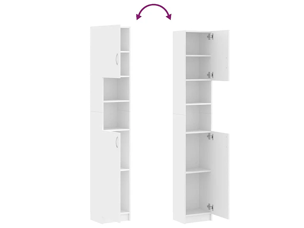 Badezimmerschrank Weiß 32×25,5×190 cm Holzwerkstoff