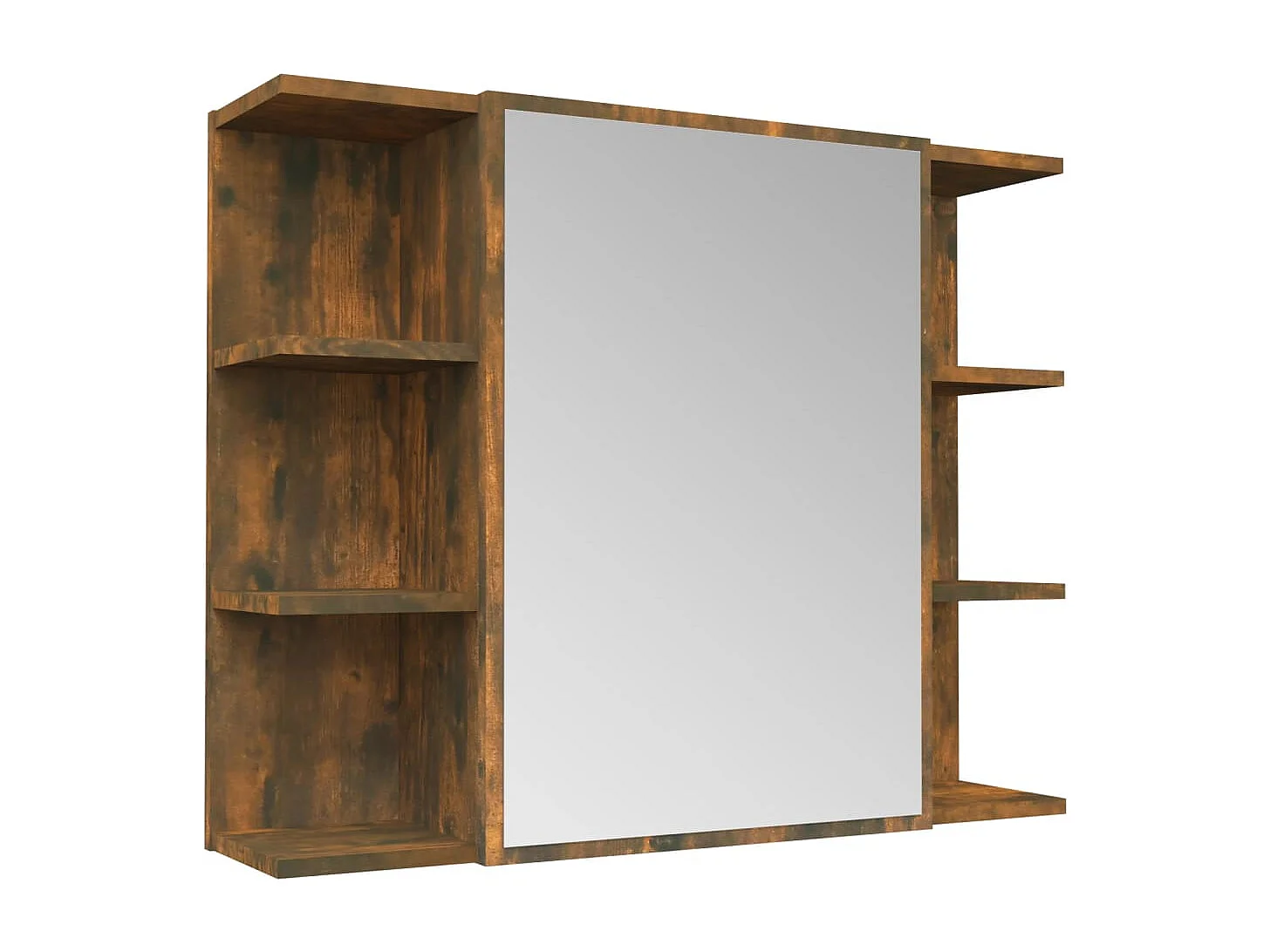 Badkamerspiegelkast 80x20,5x64 cm bewerkt hout gerookt eiken