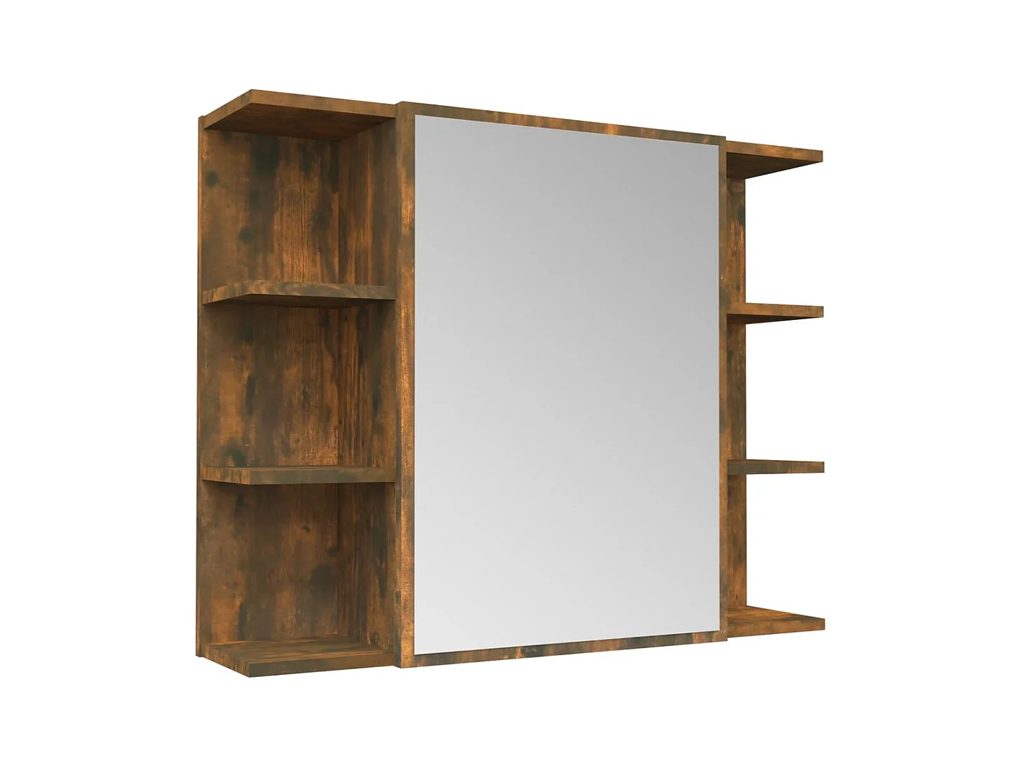 Armoire à miroir de salle de bain Chêne fumé 80x20,5x64 cm Bois