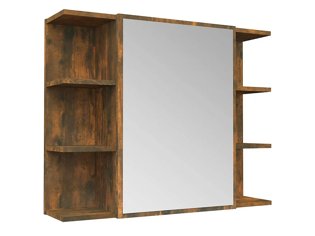 Bad-Spiegelschrank Räuchereiche 80x20,5x64 cm Holzwerkstoff