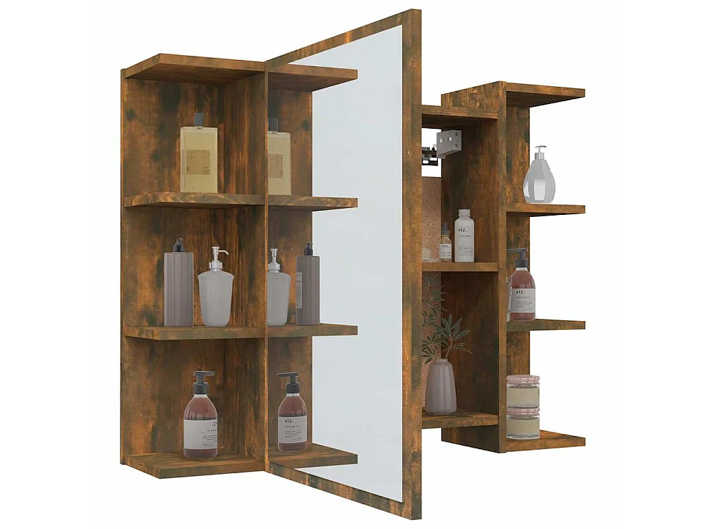 Bad-Spiegelschrank Räuchereiche 80x20,5x64 cm Holzwerkstoff