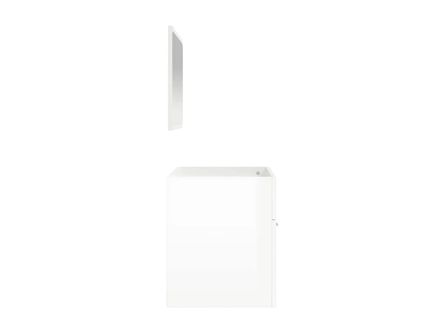 Mobile da Bagno con Specchio Bianco Lucido in Legno Multistrato