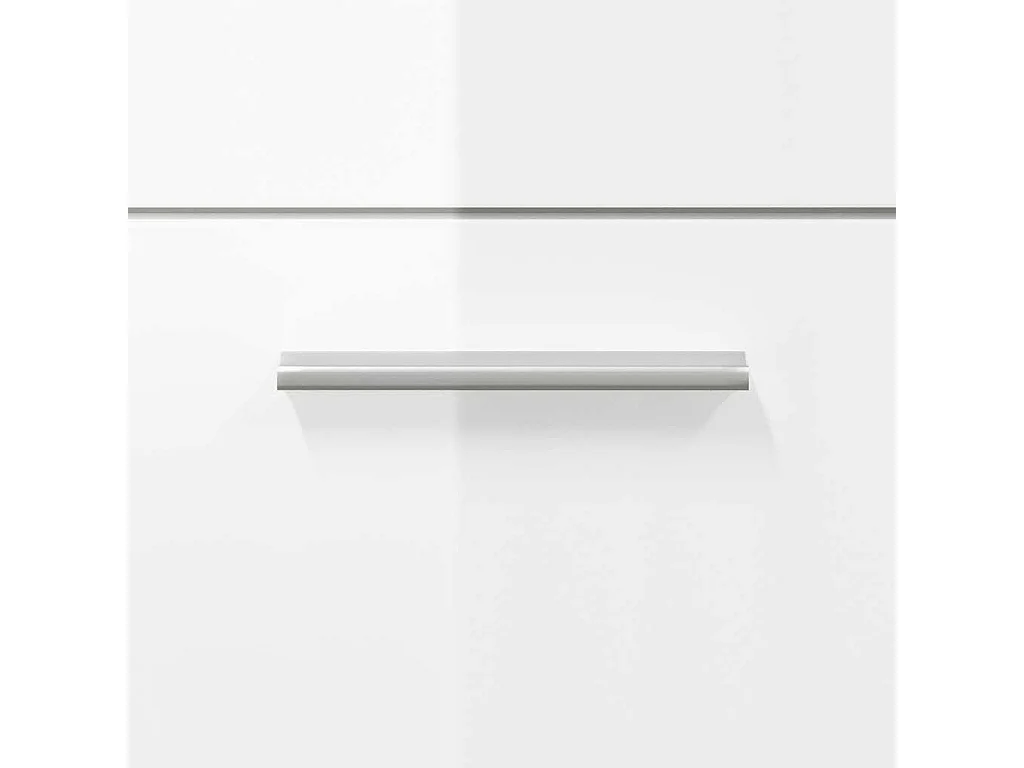 Mobile da Bagno con Specchio Bianco Lucido in Legno Multistrato