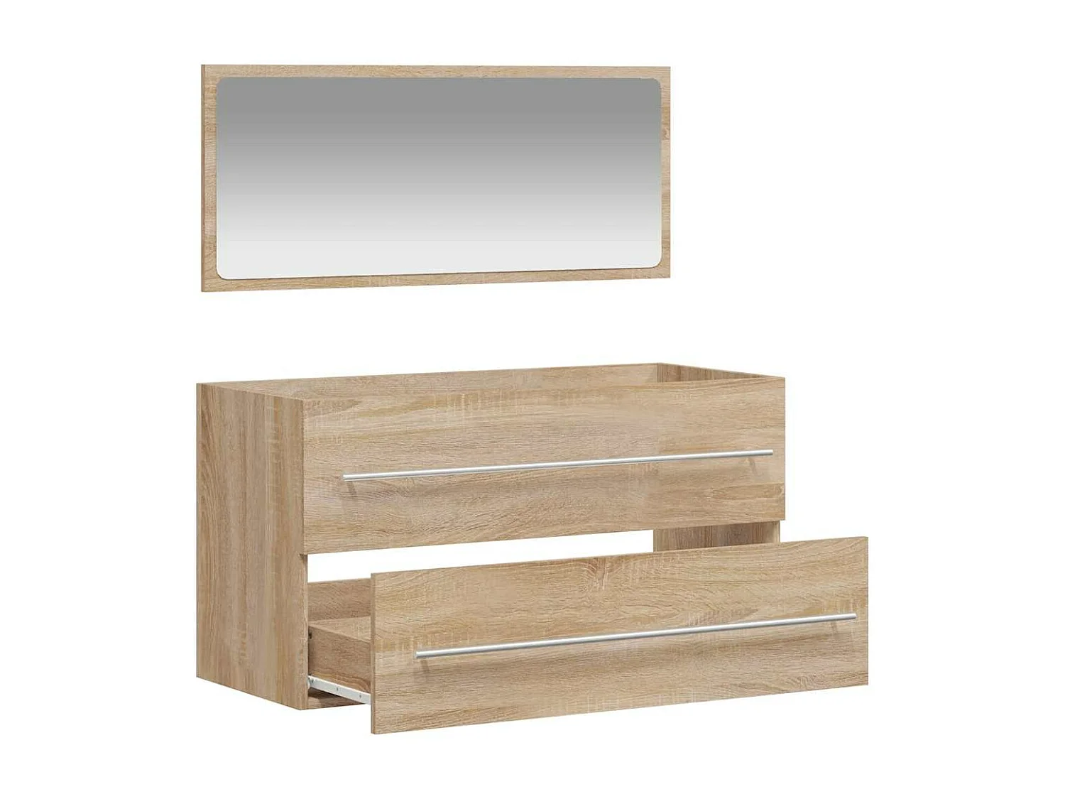 Badschrank mit Spiegel Sonoma-Eiche Holzwerkstoff