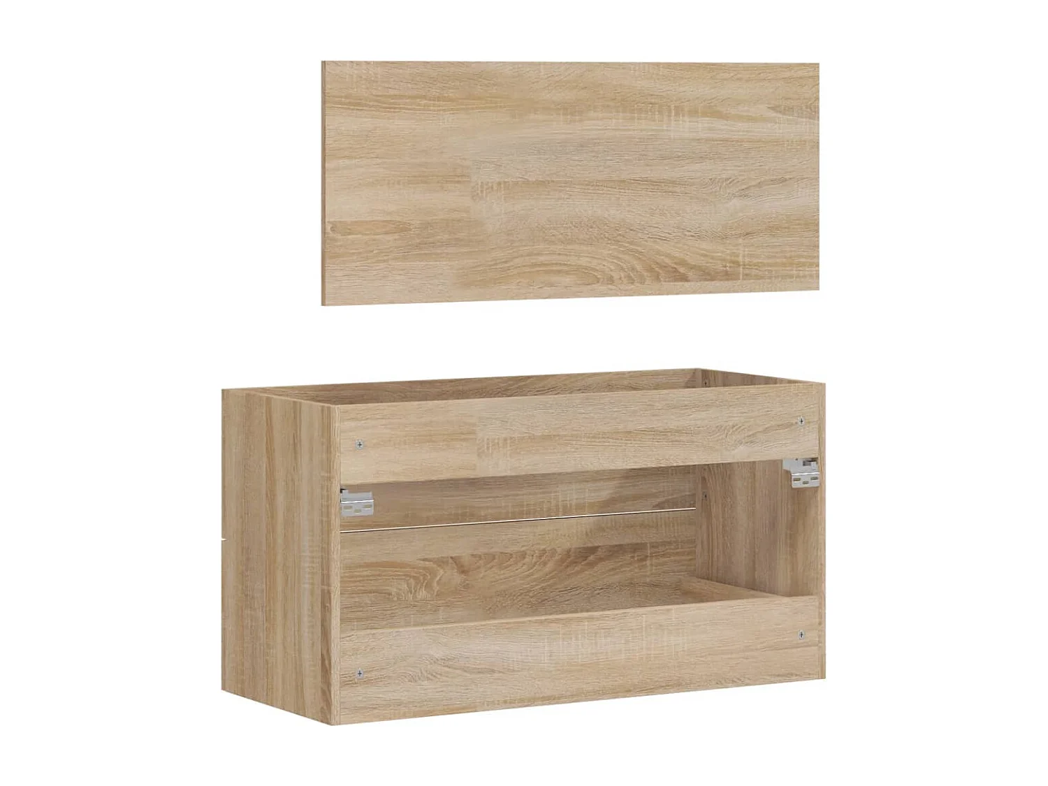 Badschrank mit Spiegel Sonoma-Eiche Holzwerkstoff