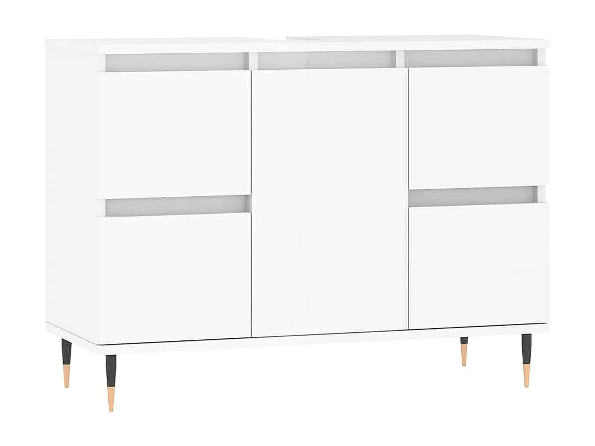 Armoire de salle de bain blanc brillant 80x33x60 cm