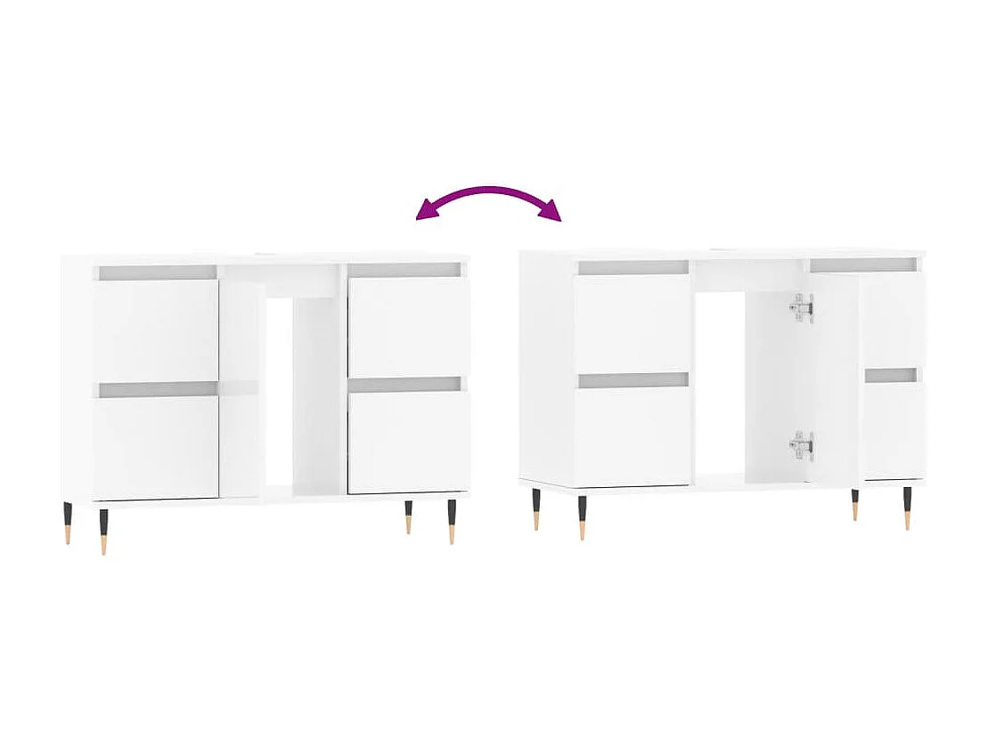 Armoire de salle de bain blanc brillant 80x33x60 cm