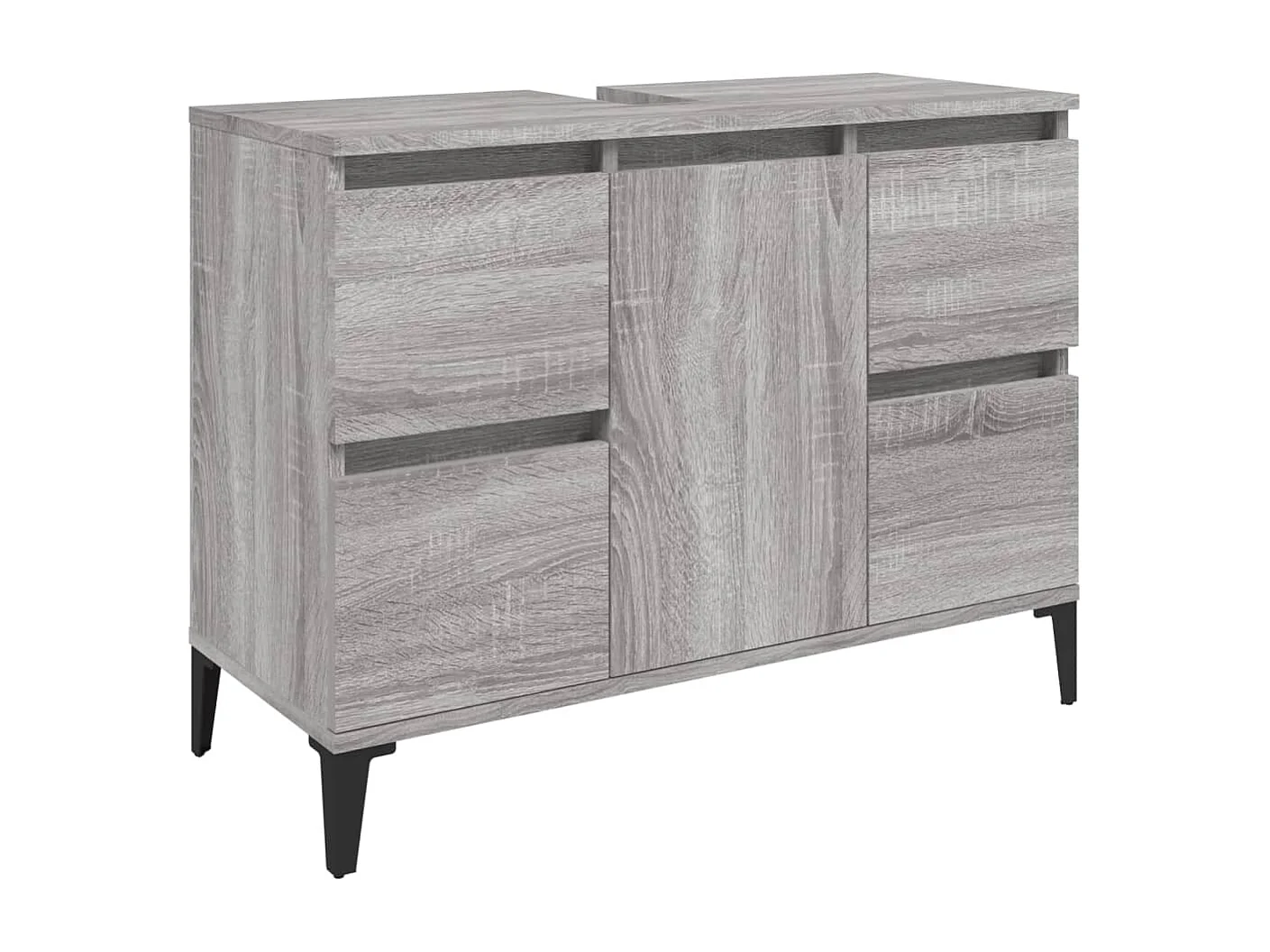 Meuble d'évier sonoma gris 80x33x60 cm bois d'ingénierie