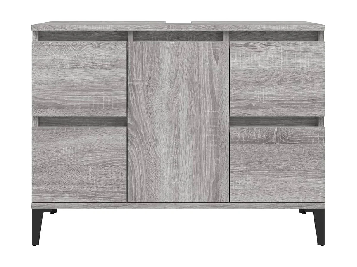 Meuble d'évier sonoma gris 80x33x60 cm bois d'ingénierie