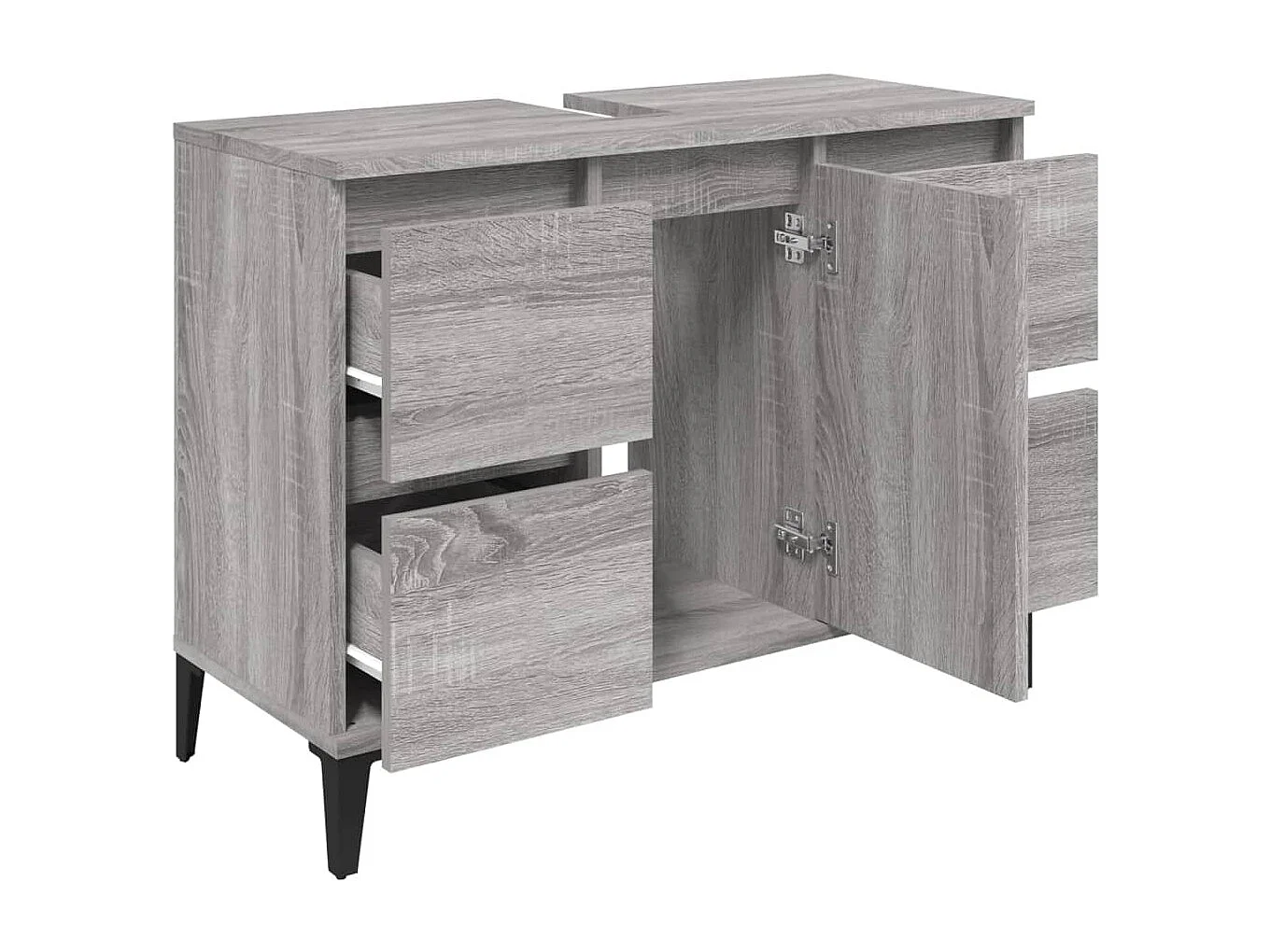 Meuble d'évier sonoma gris 80x33x60 cm bois d'ingénierie