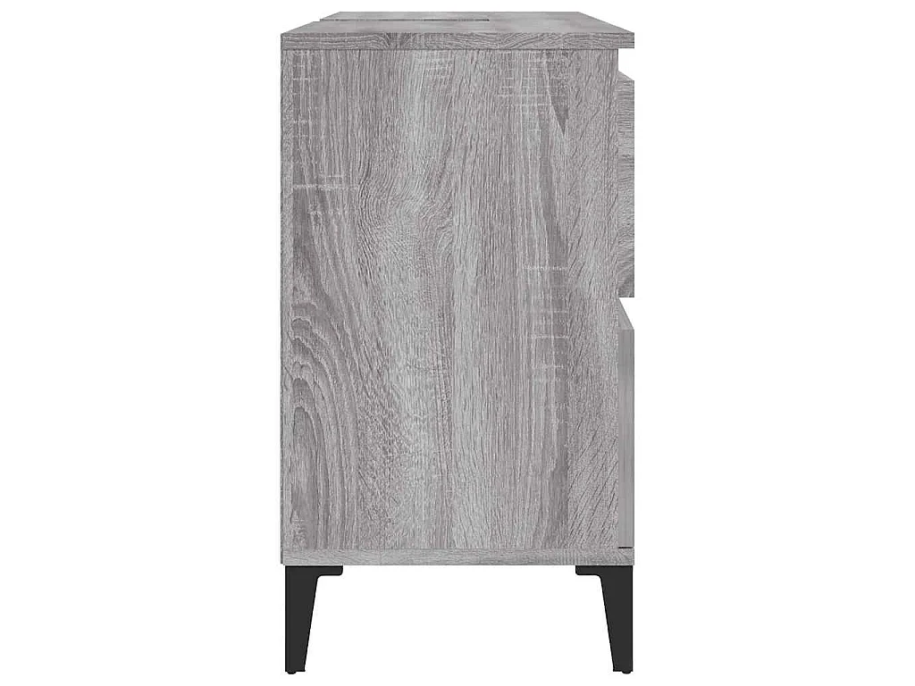 Armario de lavabo madera contrachapada gris Sonoma 80x33x60 cm