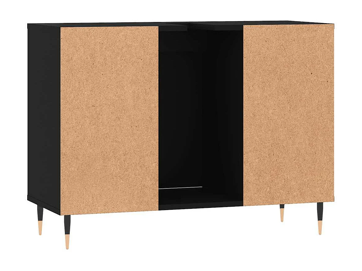 Badschrank Schwarz 80x33x60 cm Holzwerkstoff