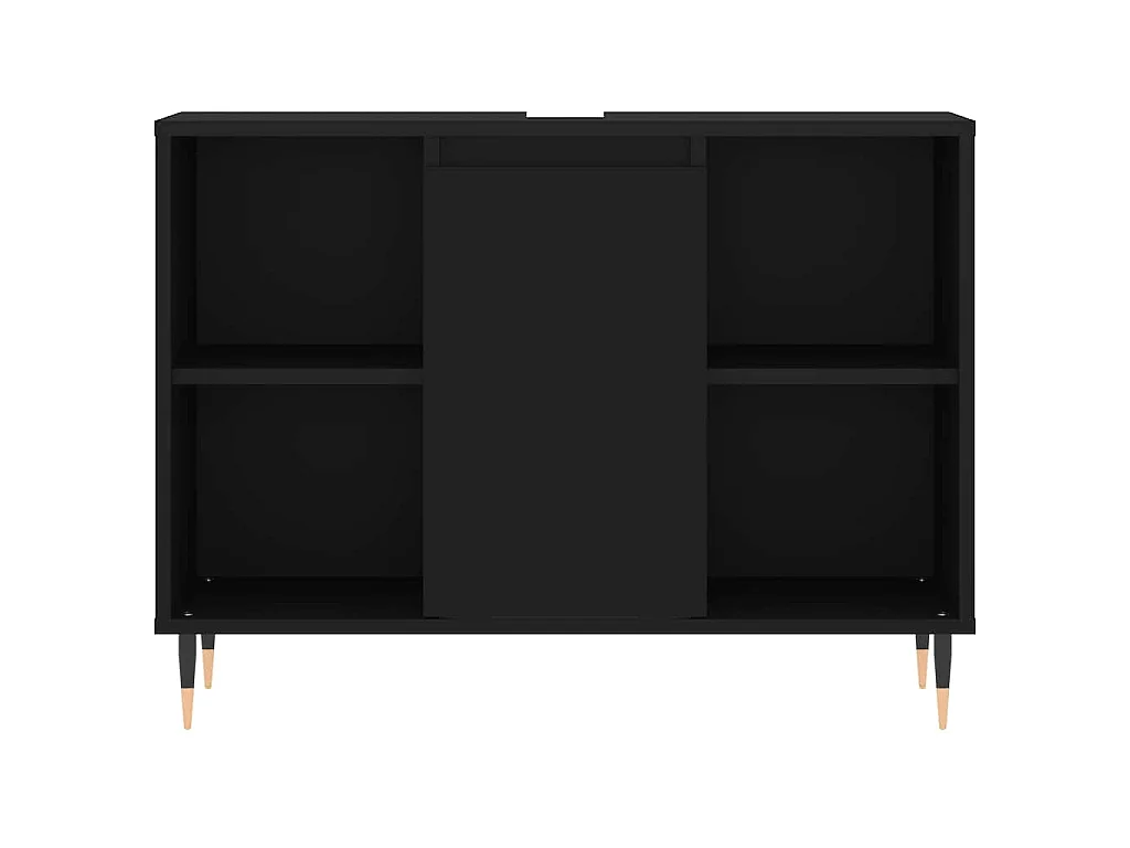 Armoire de salle de bain noir 80x33x60 cm bois d'ingénierie
