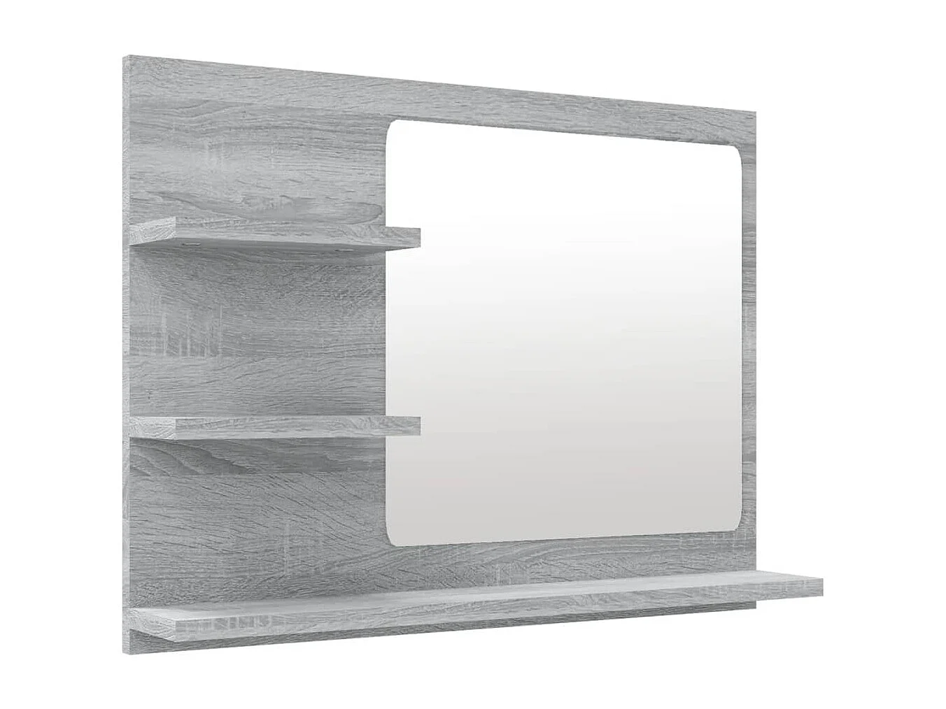 Specchio da Bagno Grigio Sonoma 60x10,5x45 cm Legno Multistrato