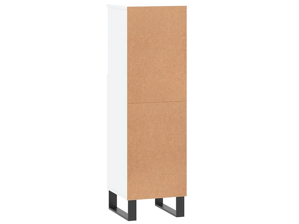 Badkamerkast 30x30x100 cm bewerkt hout wit