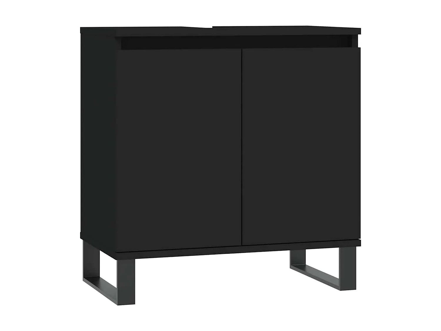 Badschrank Schwarz 58x33x60 cm Holzwerkstoff