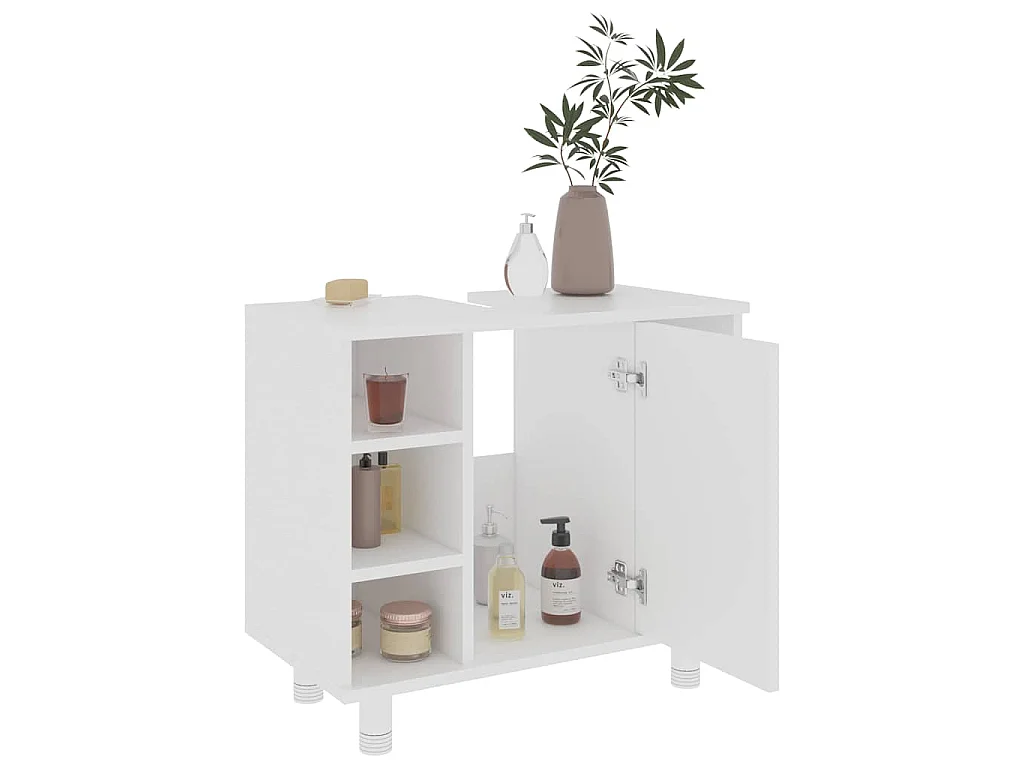 Armoire de salle de bain Blanc 60x32x53,5 cm Bois d'ingénierie