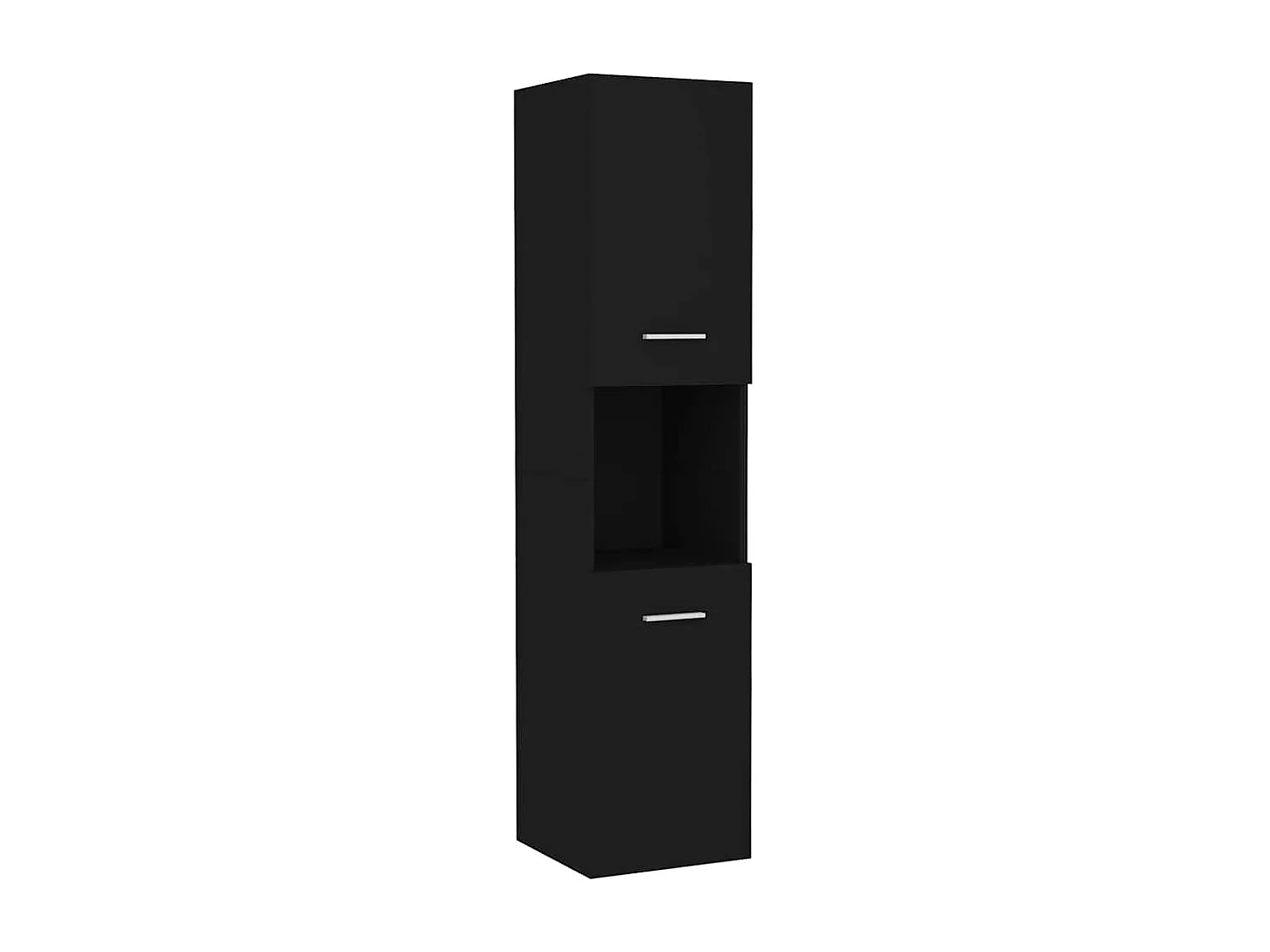 Armoire de salle de bain Noir 30x30x130 cm Bois d’ingénierie