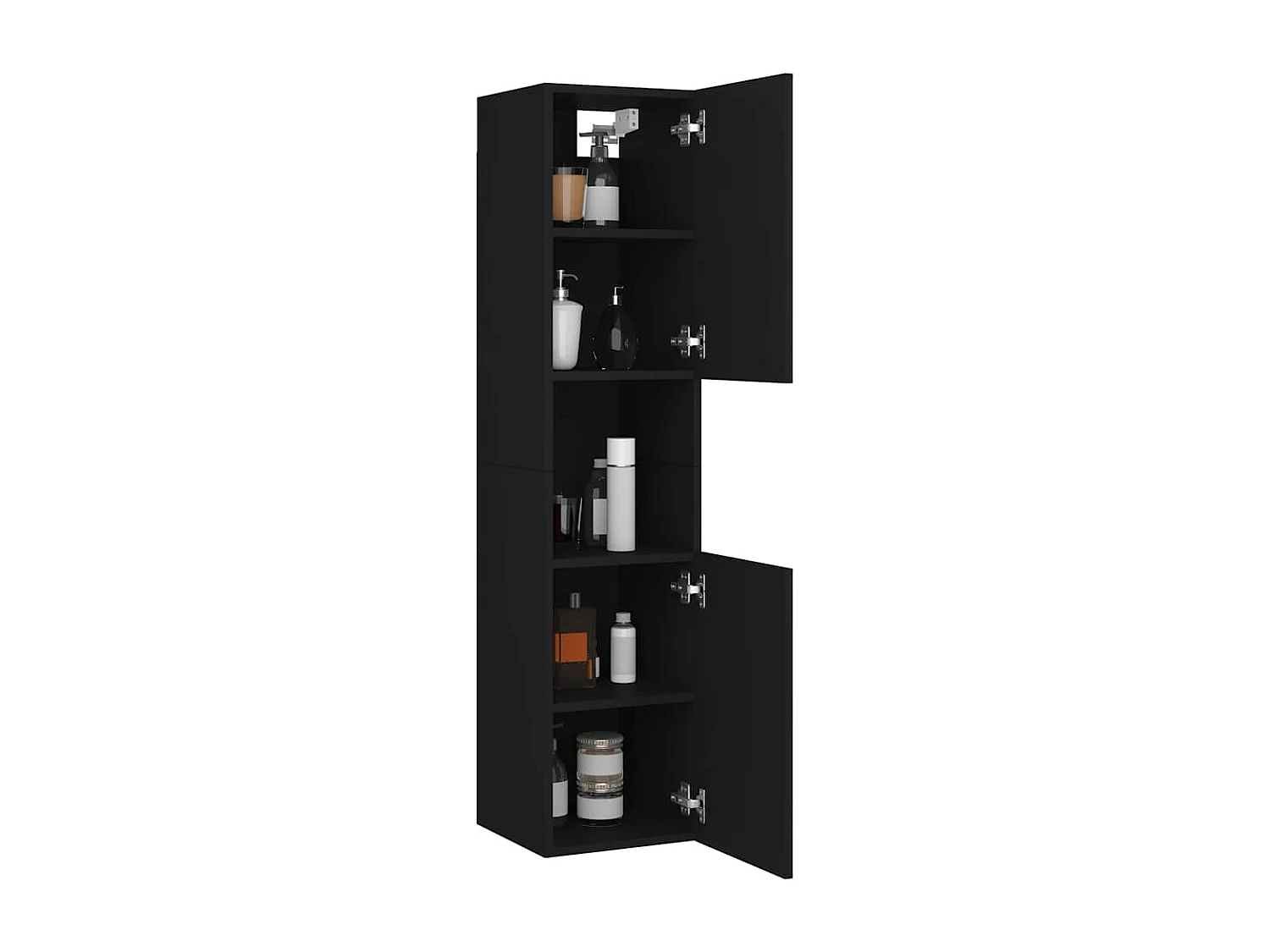Armoire de salle de bain Noir 30x30x130 cm Bois d’ingénierie