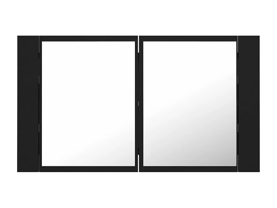 Armoire à miroir de salle de bain LED Noir 80x12x45 Acrylique