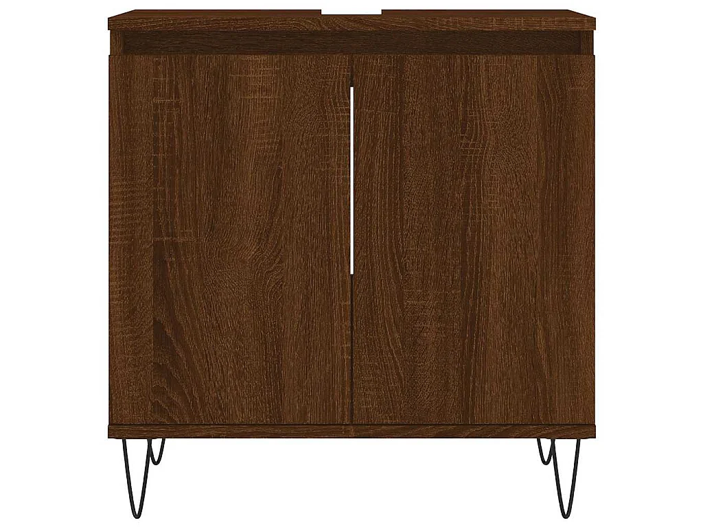 Armadietto Bagno Rovere Marrone 58x33x60cm in Legno Multistrato