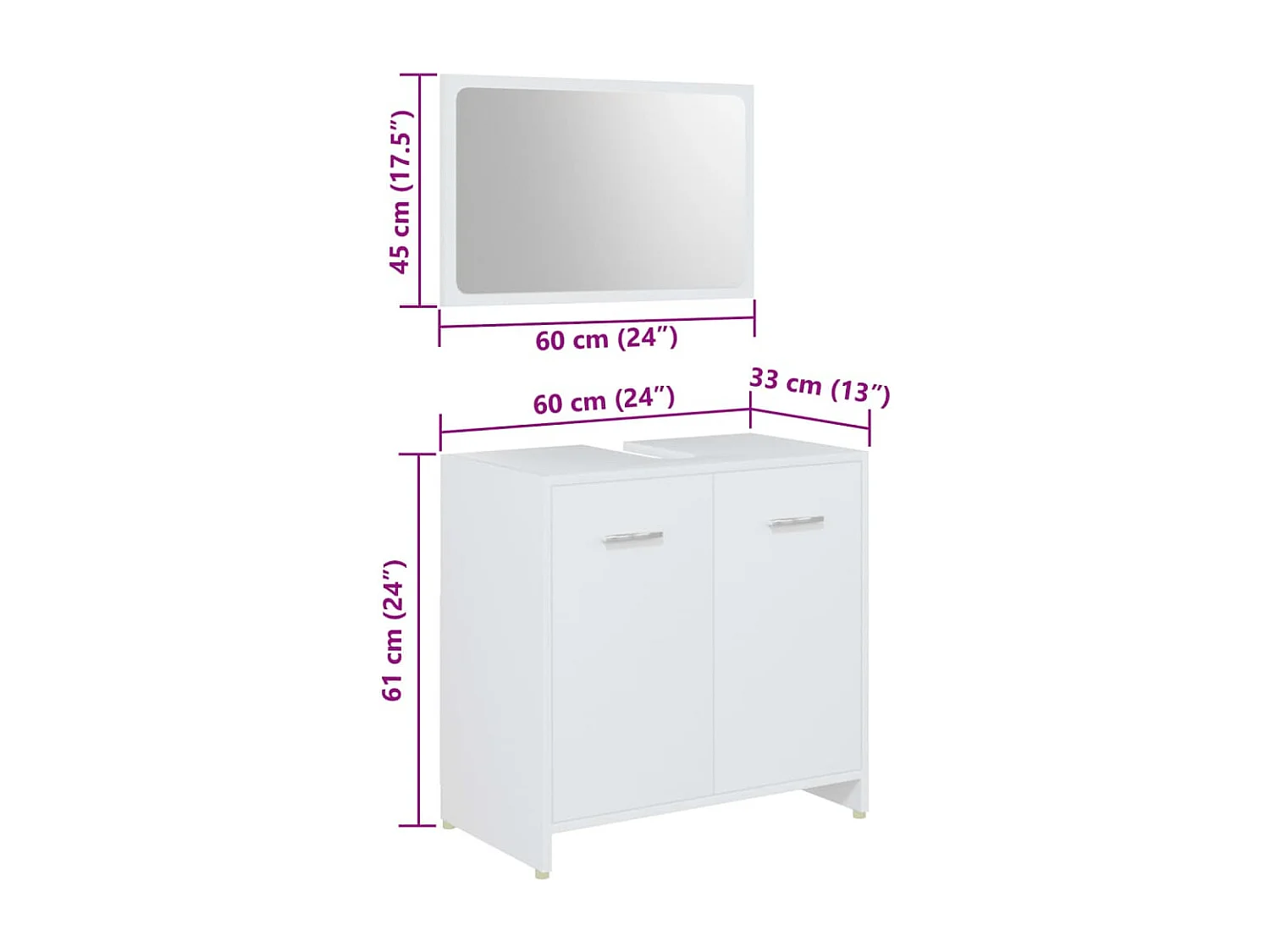 Ensemble de meubles salle de bain 4 pcs blanc bois d’ingénierie