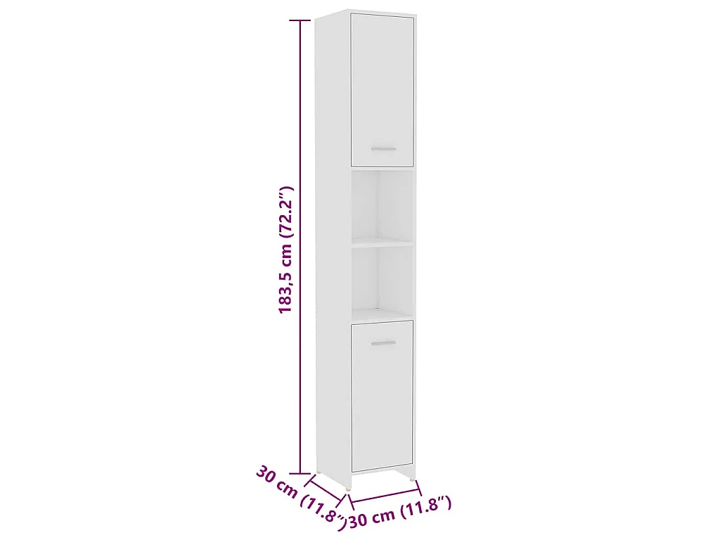 Set Mobili da Bagno 4 pz Bianco in Legno Multistrato