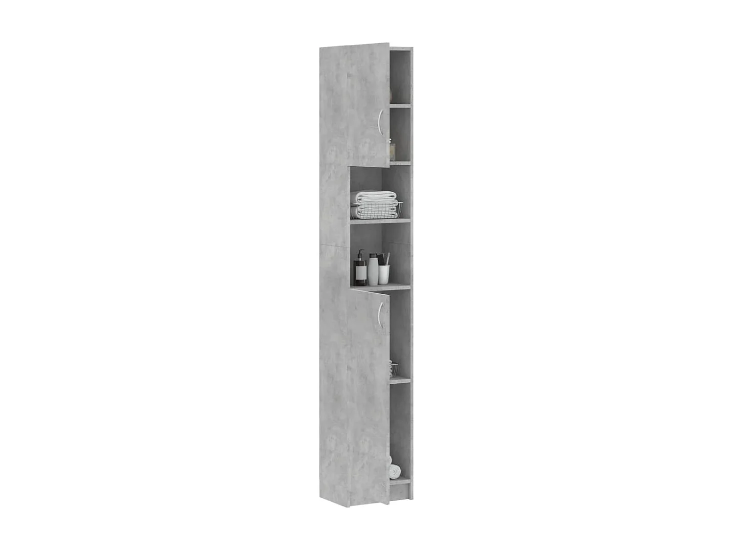 Badkamerkast 32x25,5x190 cm bewerkt hout betongrijs