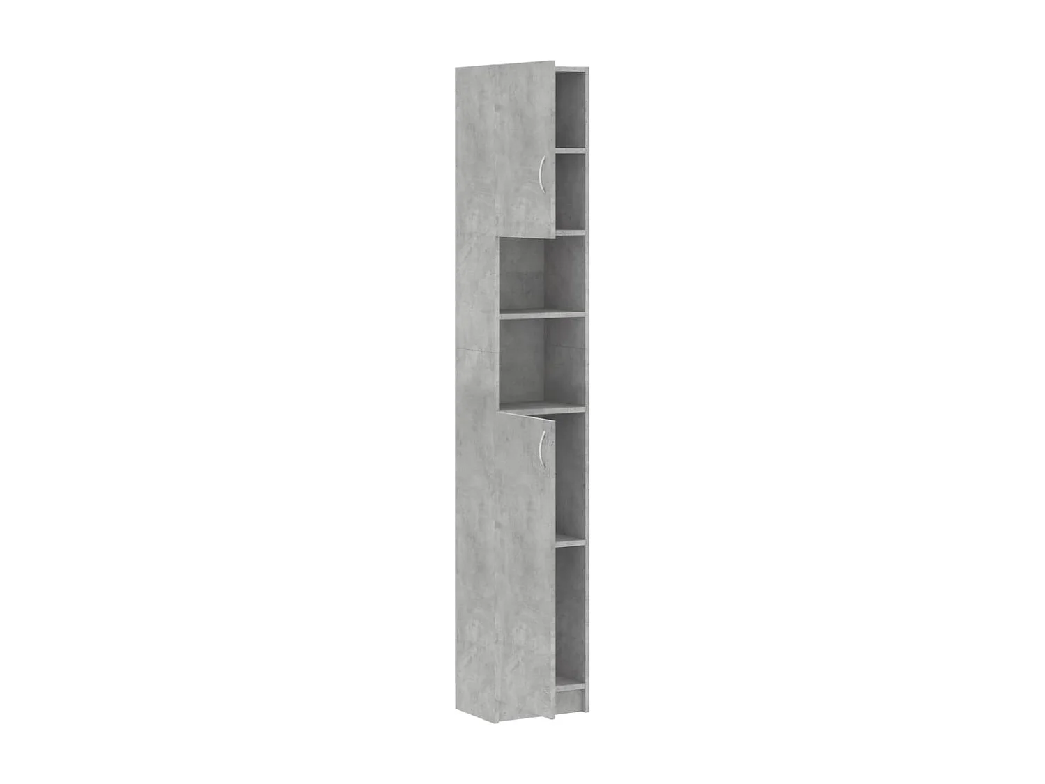 Badkamerkast 32x25,5x190 cm bewerkt hout betongrijs