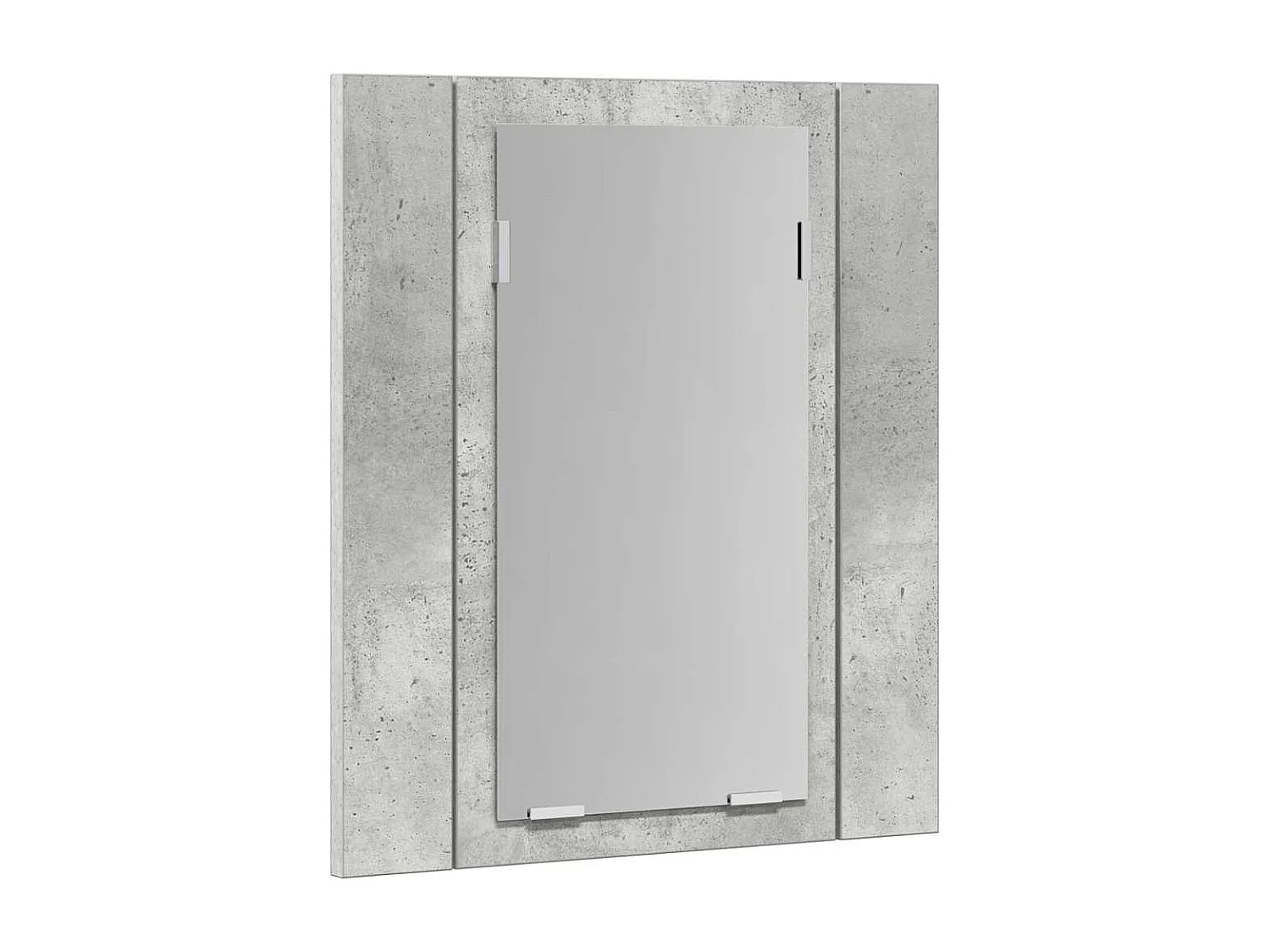 Armoire de salle de bain à miroir LED Gris béton Acrylique